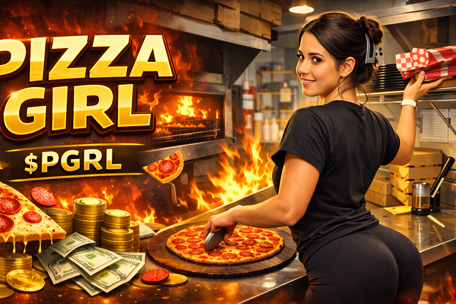 Pizza Girl banner art